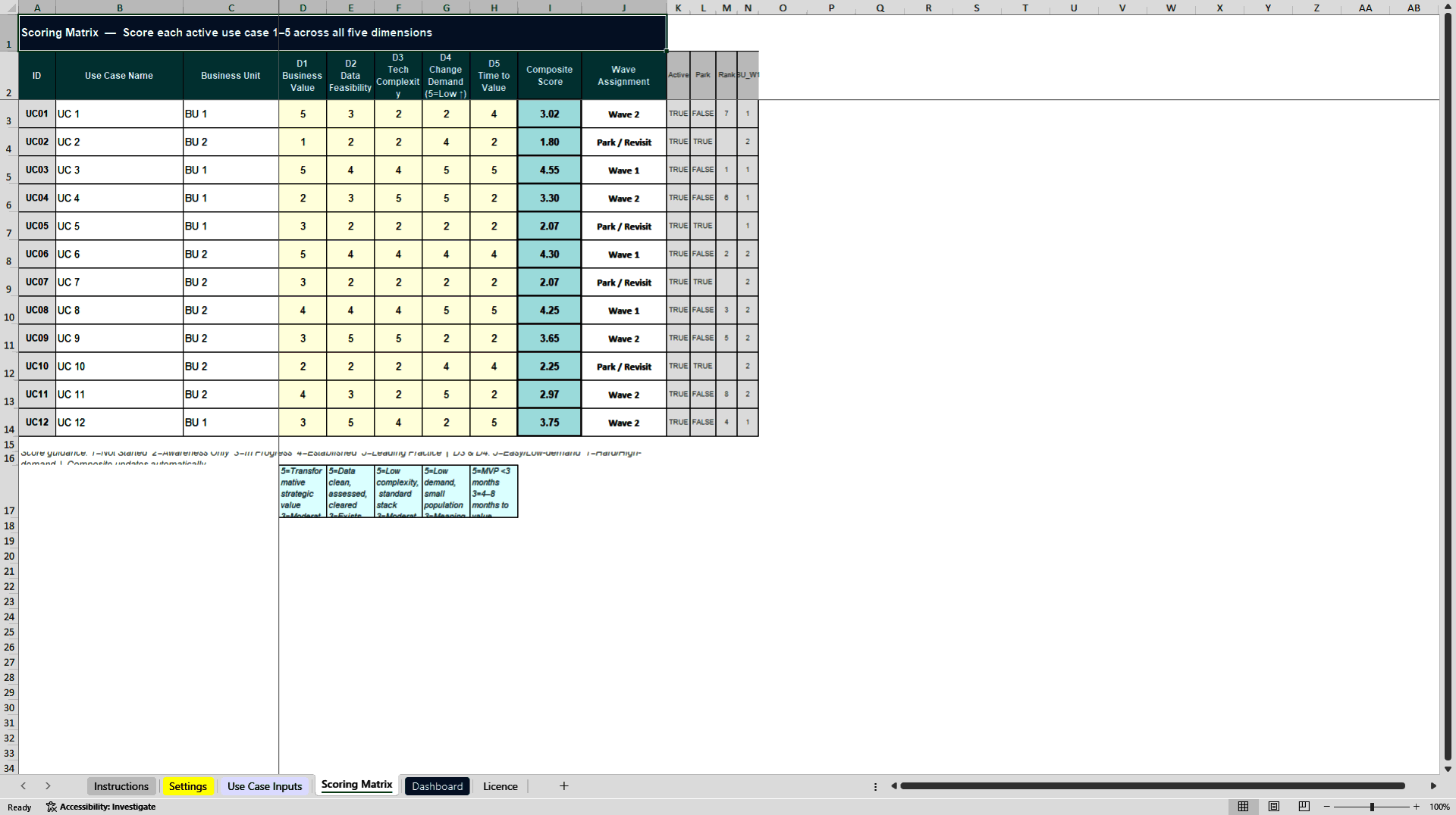 AI Use Case Prioritization Framework - Excel Tool (Excel template (XLSX)) Preview Image