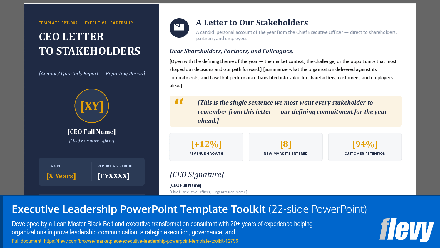 Executive Leadership PowerPoint Template Toolkit (22-slide PPT PowerPoint presentation template (PPTX)) Preview Image