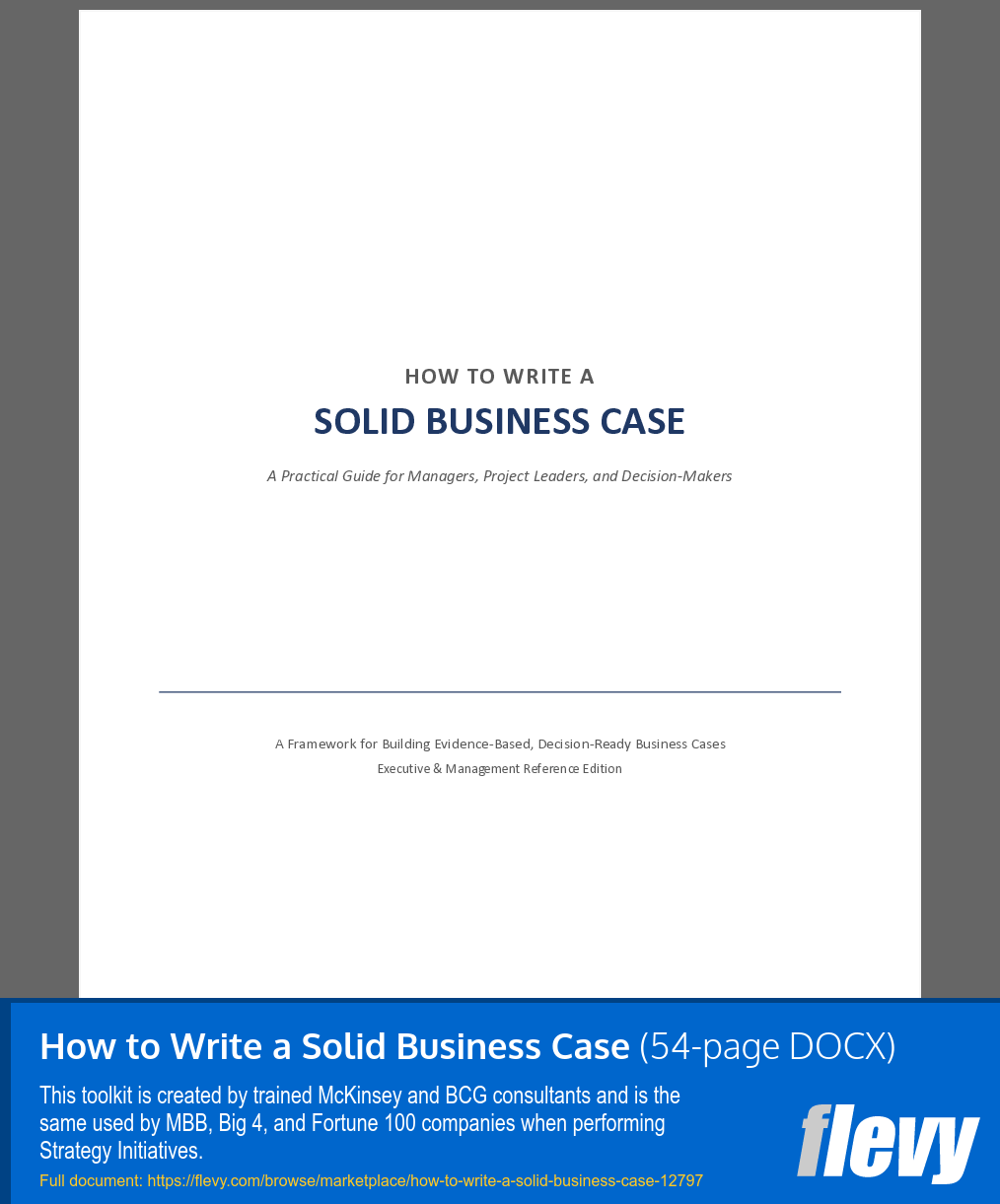 How to Write a Solid Business Case (54-page Word document) Preview Image