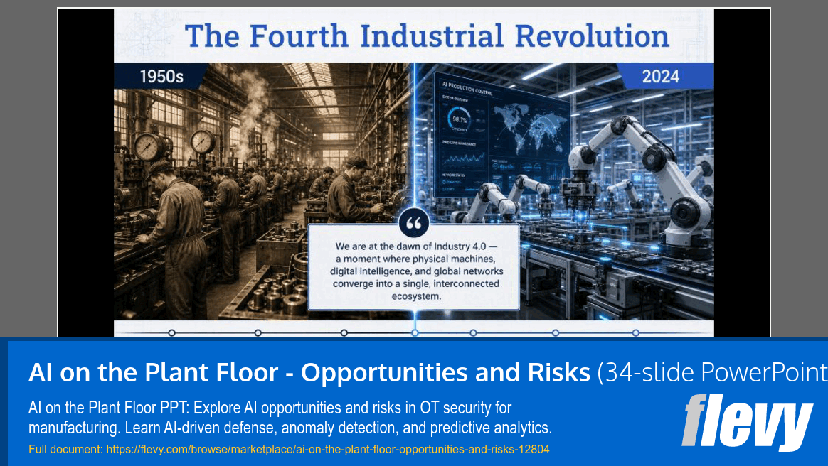 AI on the Plant Floor - Opportunities and Risks (34-slide PPT PowerPoint presentation template (PPTX)) Preview Image
