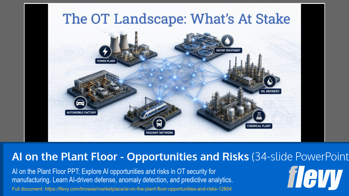 AI on the Plant Floor - Opportunities and Risks (34-slide PPT PowerPoint presentation template (PPTX)) Preview Image