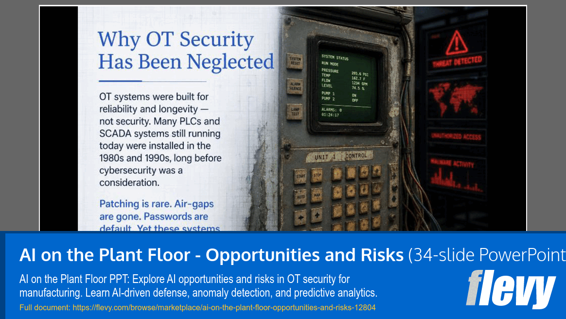 AI on the Plant Floor - Opportunities and Risks (34-slide PPT PowerPoint presentation template (PPTX)) Preview Image