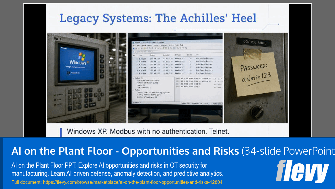 AI on the Plant Floor - Opportunities and Risks (34-slide PPT PowerPoint presentation template (PPTX)) Preview Image