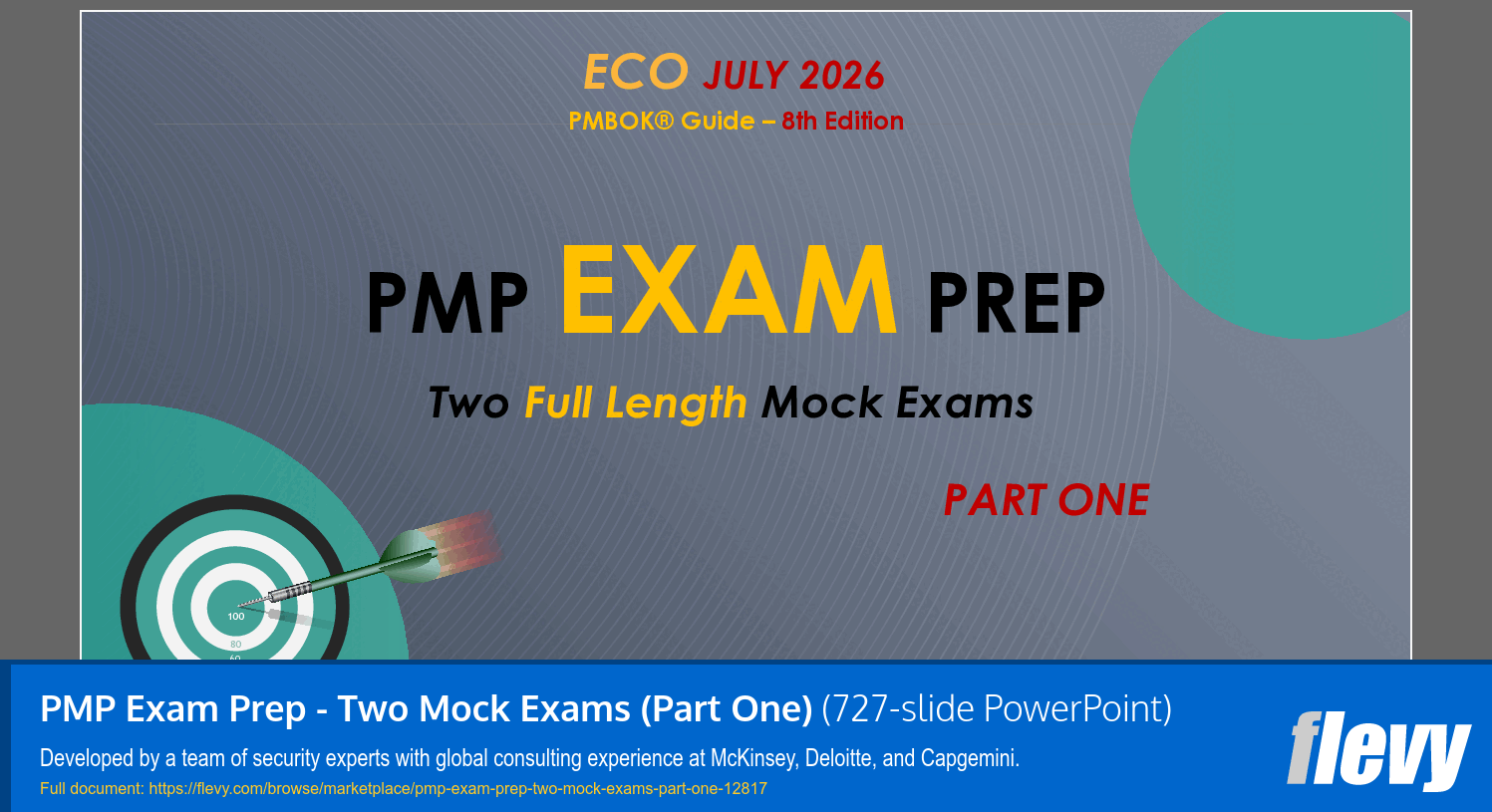 PMP Exam Prep - Two Mock Exams (Part One) (727-slide PPT PowerPoint presentation template (PPTX)) Preview Image