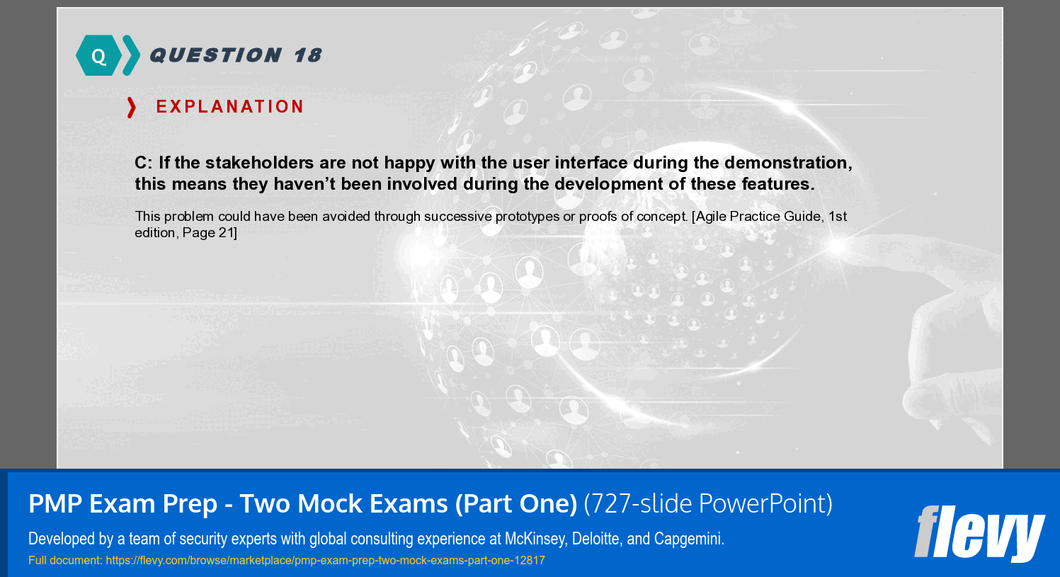 PMP Exam Prep - Two Mock Exams (Part One) (727-slide PPT PowerPoint presentation template (PPTX)) Preview Image