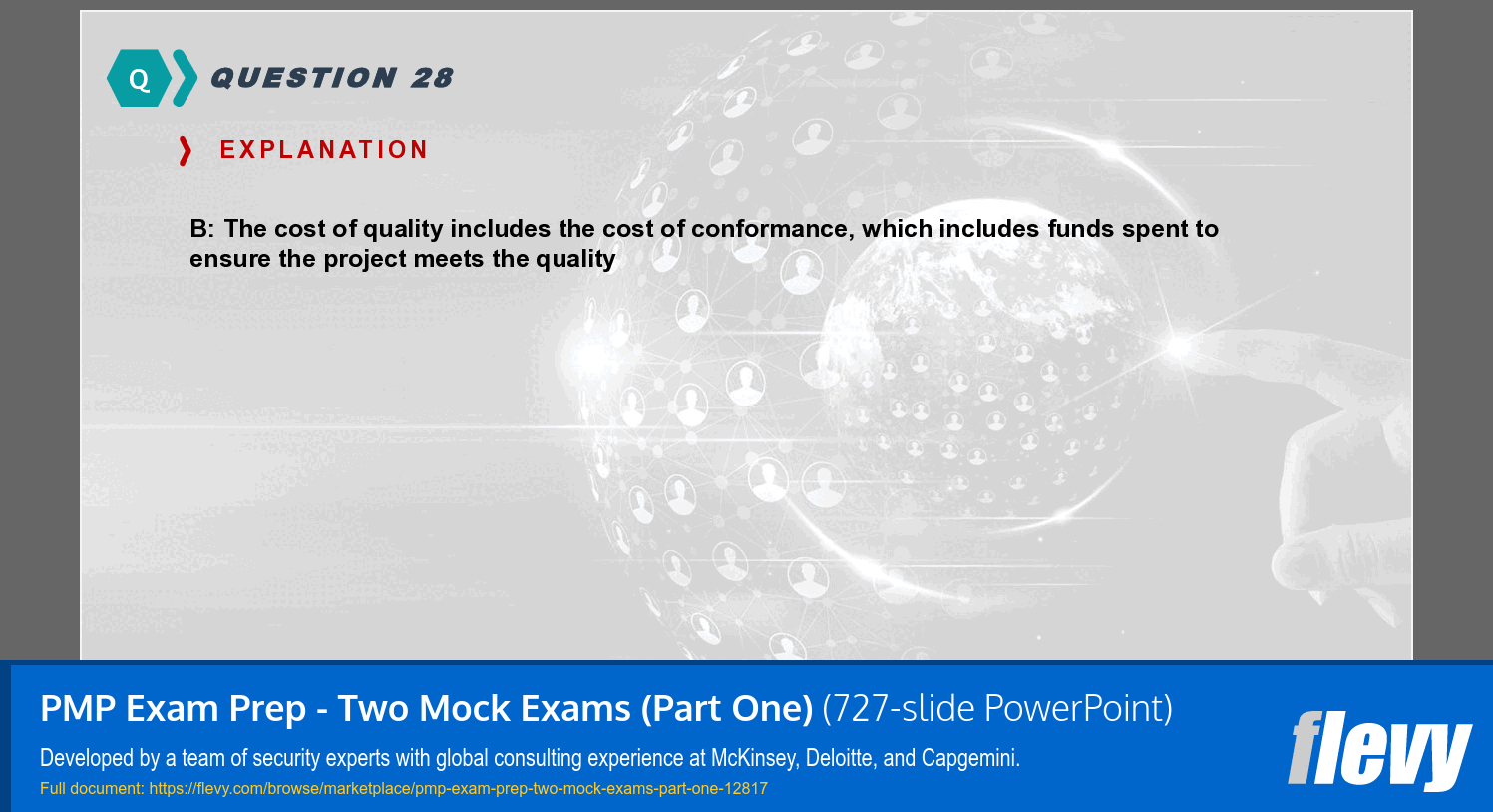 PMP Exam Prep - Two Mock Exams (Part One) (727-slide PPT PowerPoint presentation template (PPTX)) Preview Image