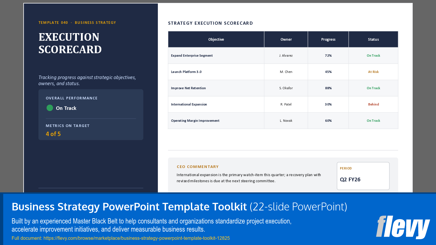 Business Strategy PowerPoint Template Toolkit (22-slide PPT PowerPoint presentation template (PPTX)) Preview Image