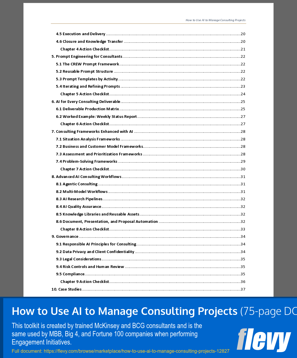 How to Use AI to Manage Consulting Projects (75-page Word document) Preview Image