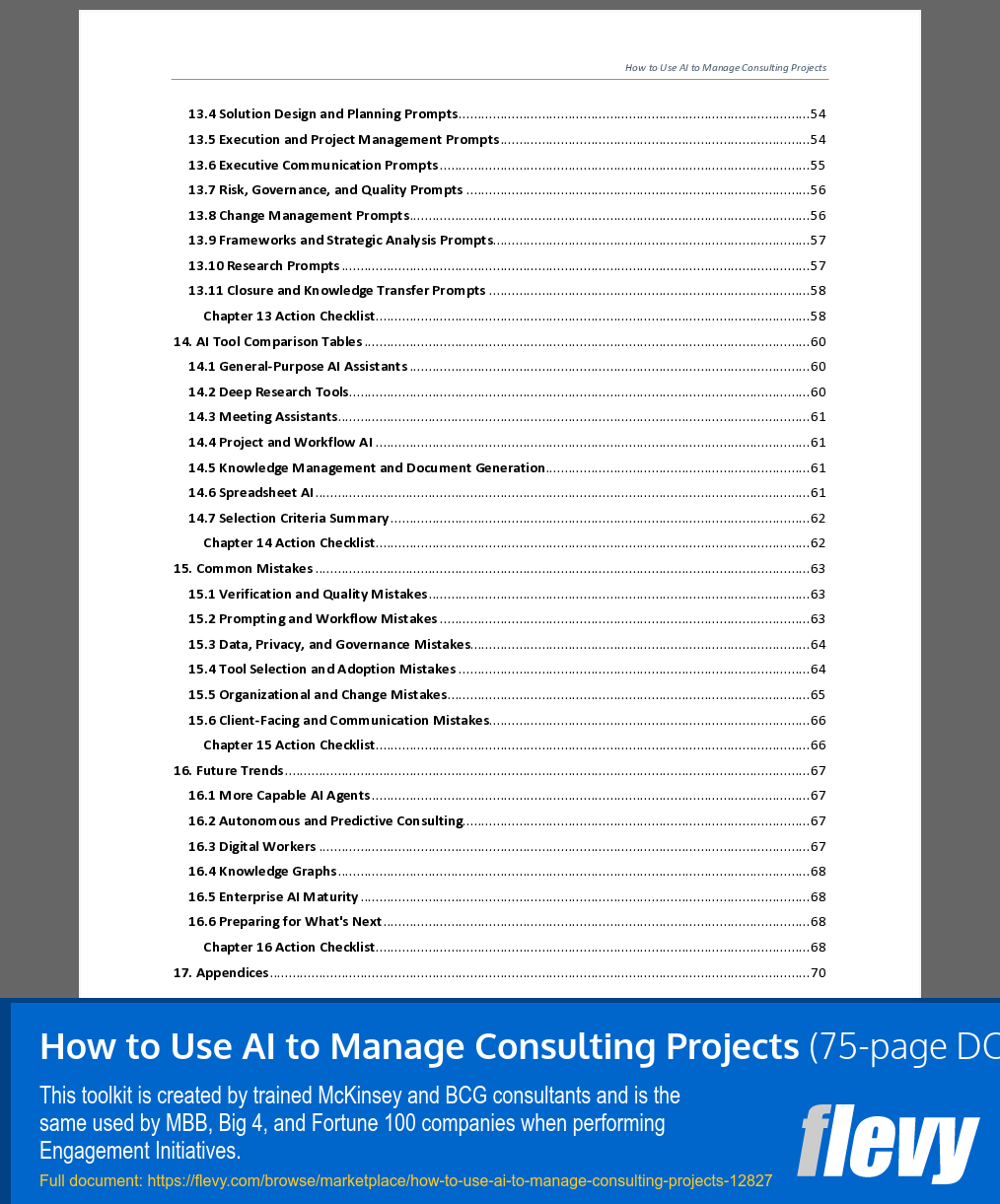How to Use AI to Manage Consulting Projects (75-page Word document) Preview Image