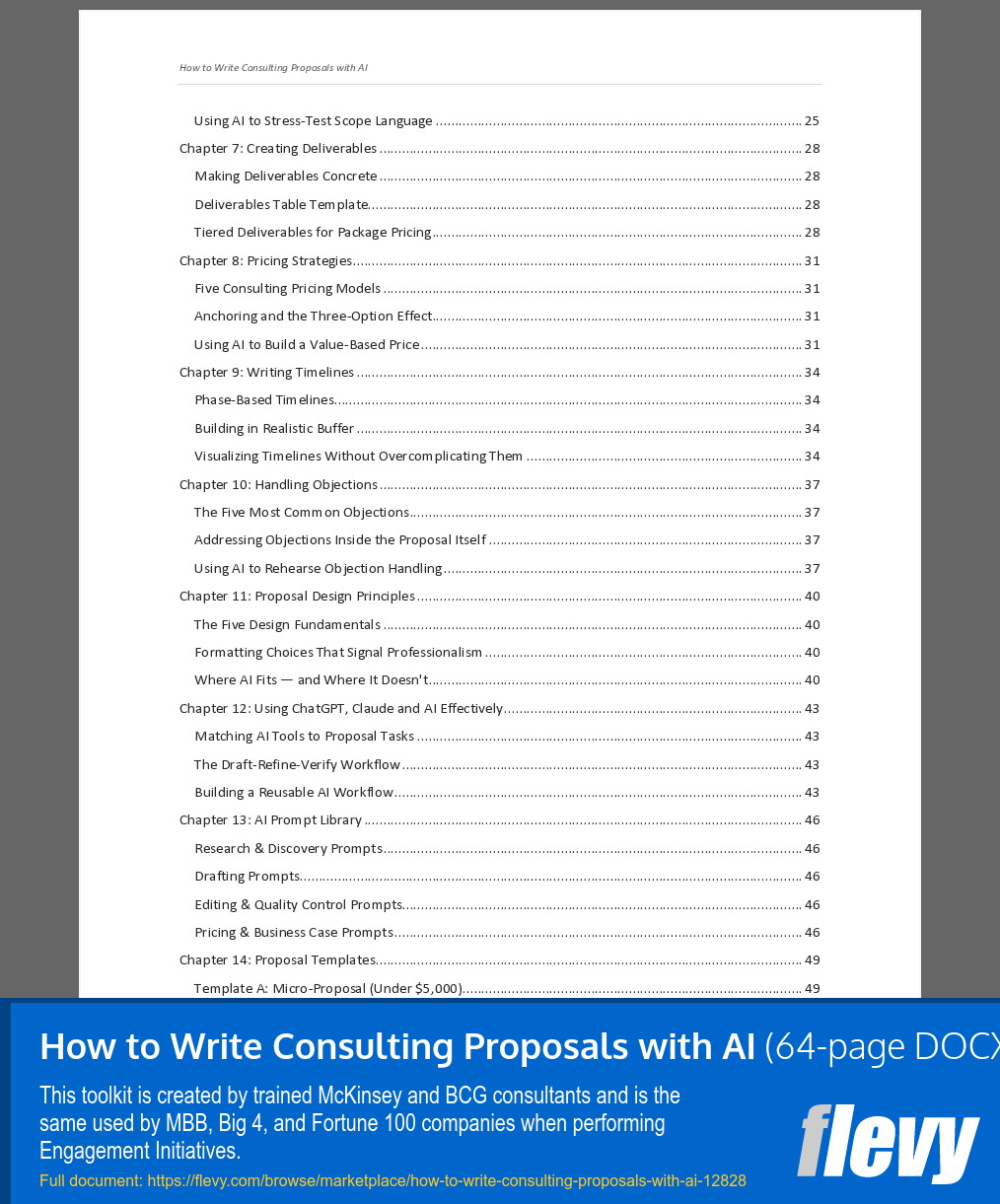 How to Write Consulting Proposals with AI (64-page Word document) Preview Image