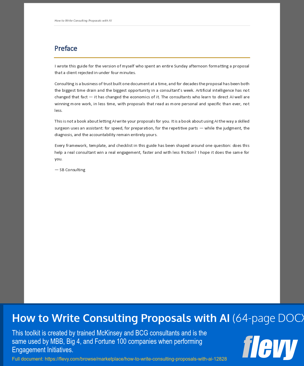 How to Write Consulting Proposals with AI (64-page Word document) Preview Image