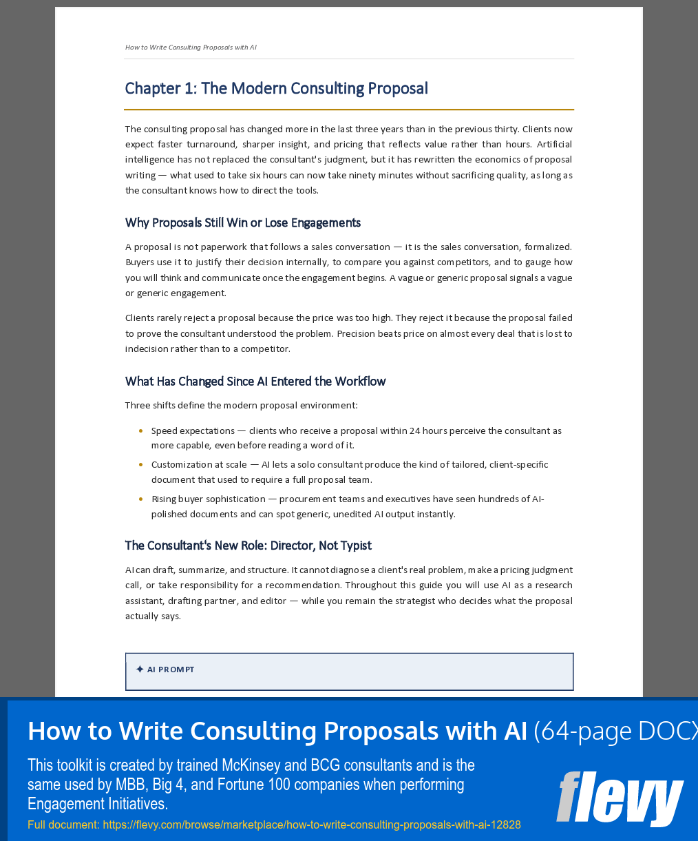 How to Write Consulting Proposals with AI (64-page Word document) Preview Image