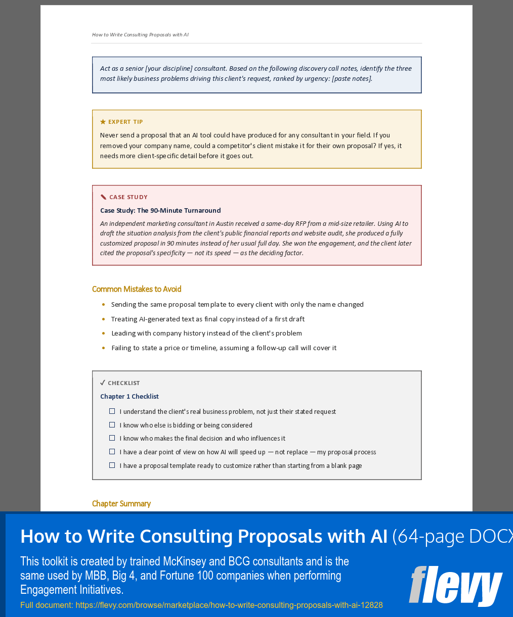 How to Write Consulting Proposals with AI (64-page Word document) Preview Image