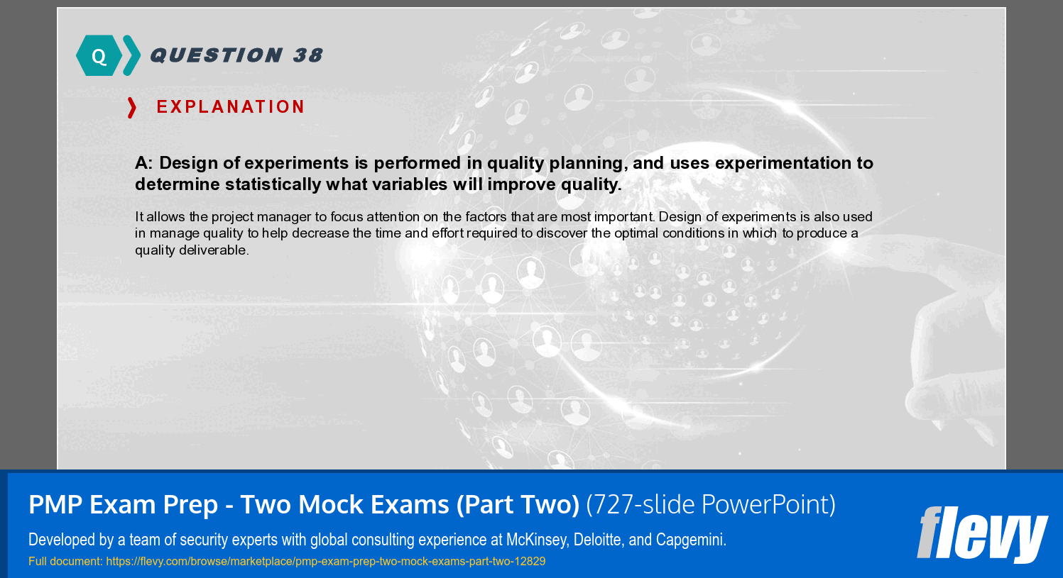 PMP Exam Prep - Two Mock Exams (Part Two) (727-slide PPT PowerPoint presentation template (PPTX)) Preview Image