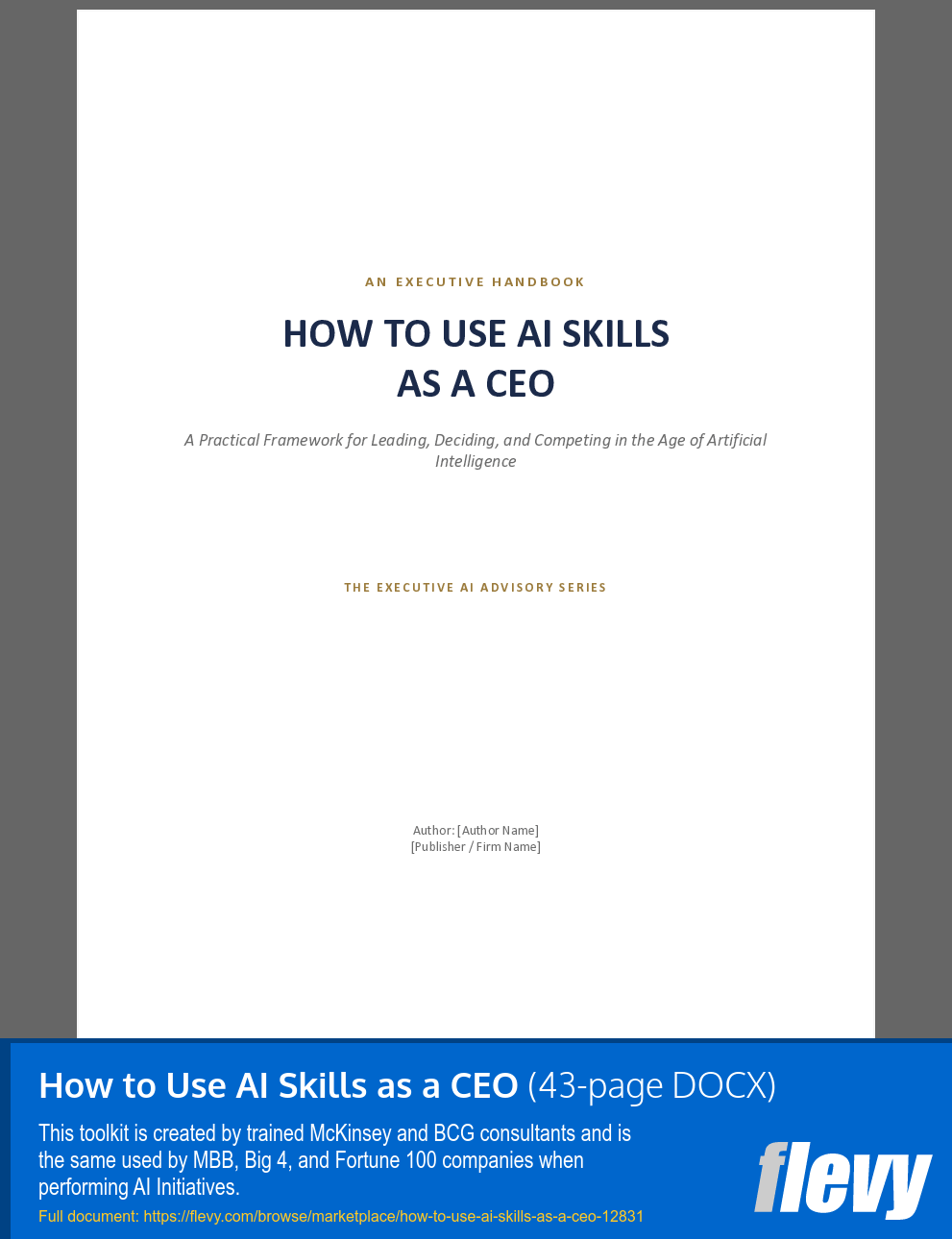 How to Use AI Skills as a CEO (43-page Word document) Preview Image