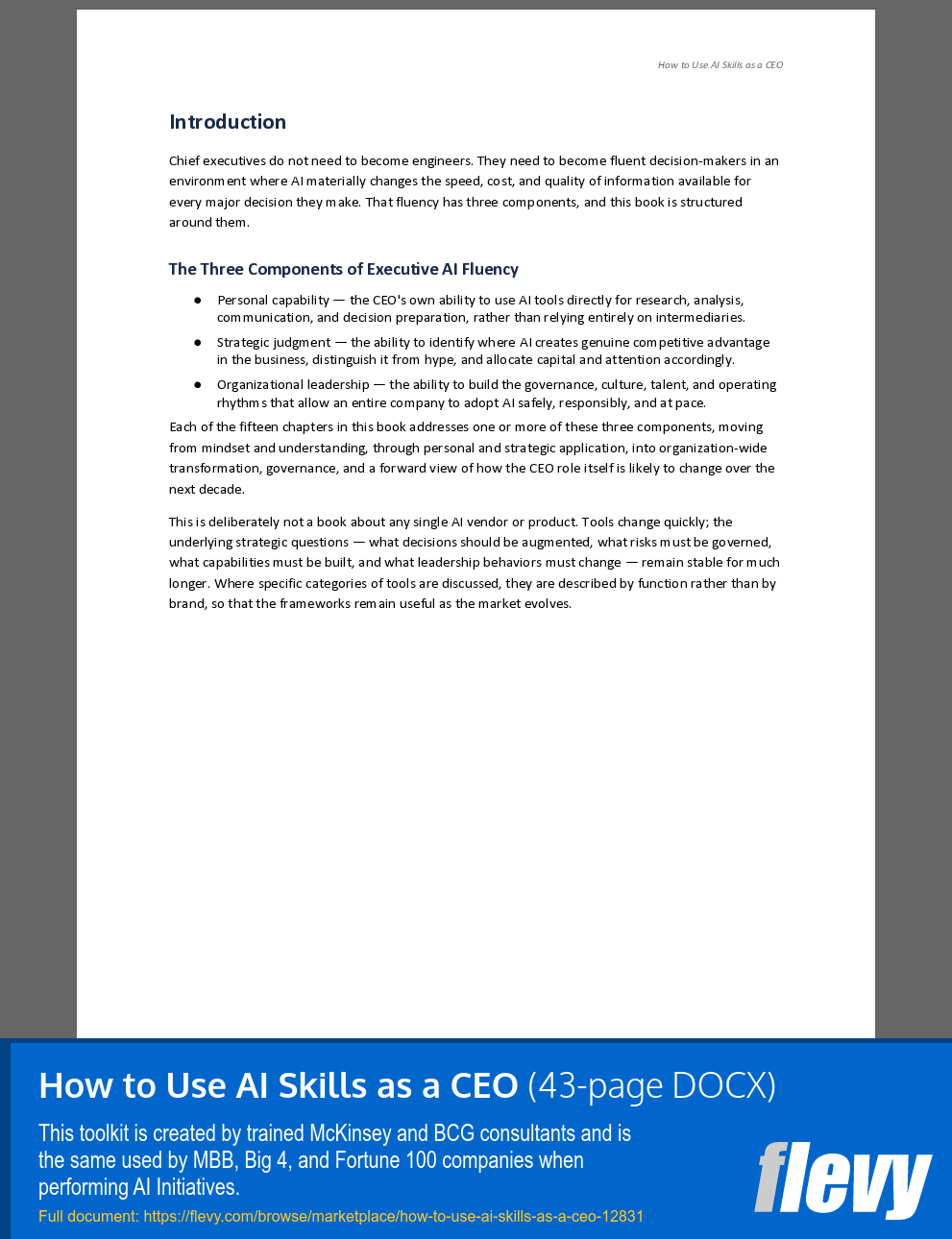 How to Use AI Skills as a CEO (43-page Word document) Preview Image