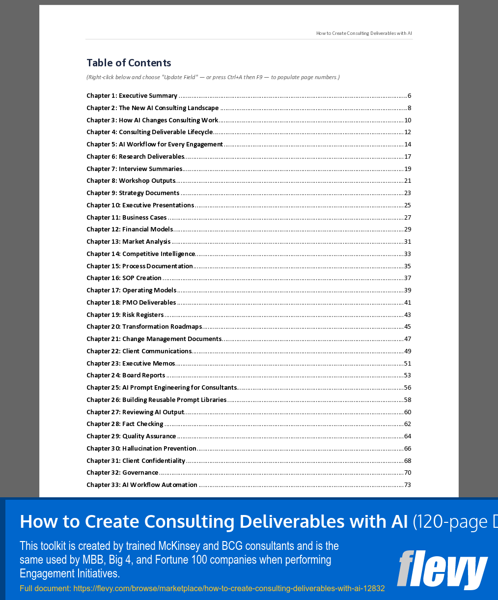 How to Create Consulting Deliverables with AI (120-page Word document) Preview Image