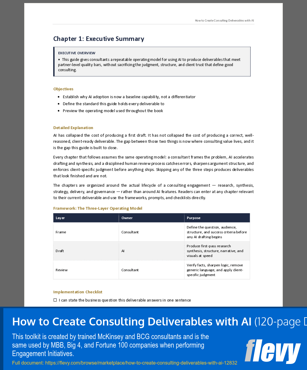 How to Create Consulting Deliverables with AI (120-page Word document) Preview Image