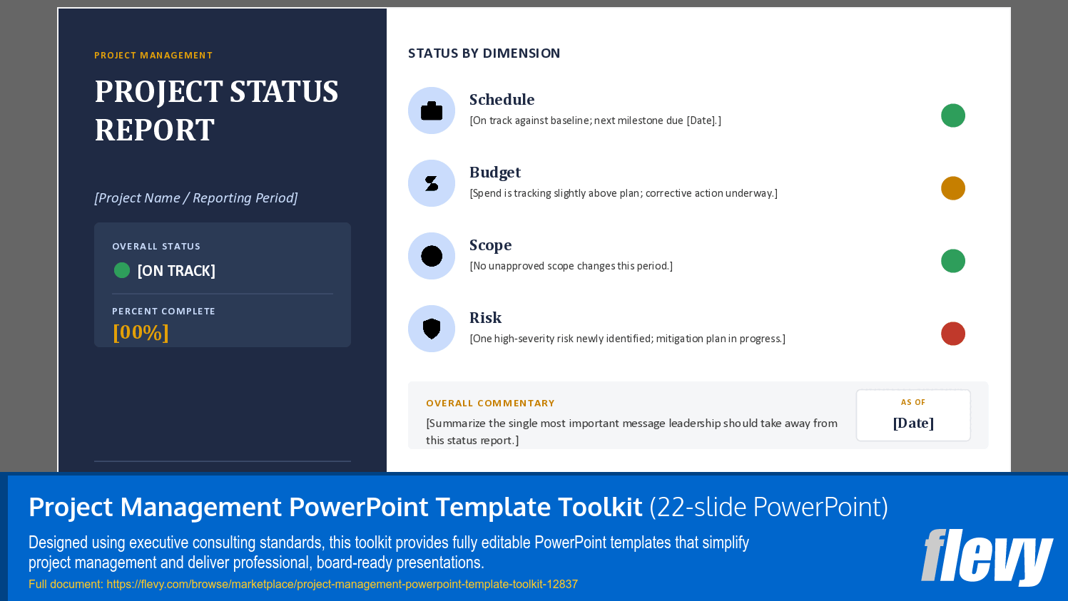 Project Management PowerPoint Template Toolkit (22-slide PPT PowerPoint presentation template (PPTX)) Preview Image