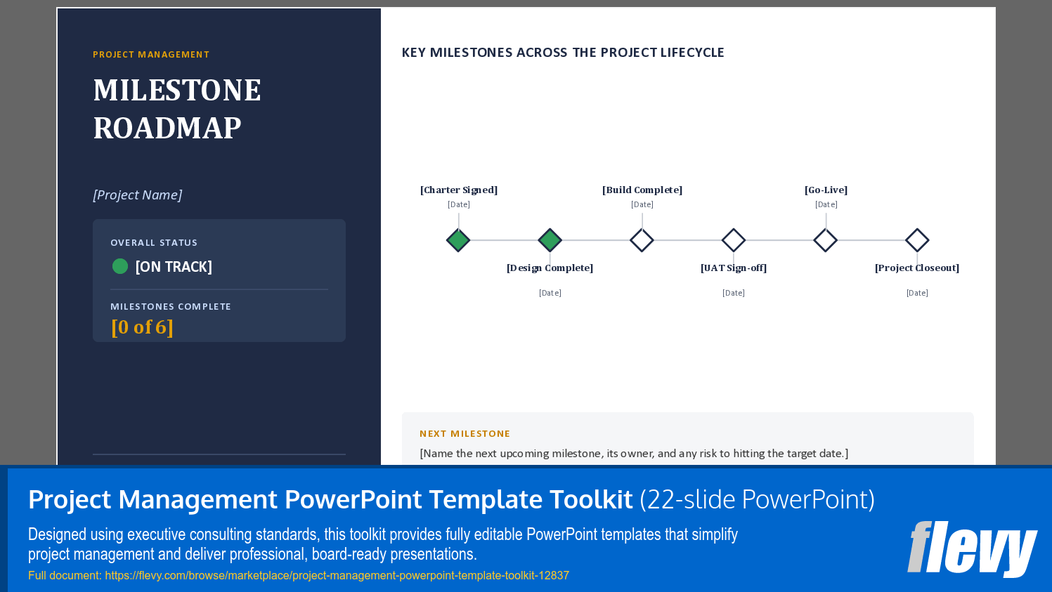Project Management PowerPoint Template Toolkit (22-slide PPT PowerPoint presentation template (PPTX)) Preview Image