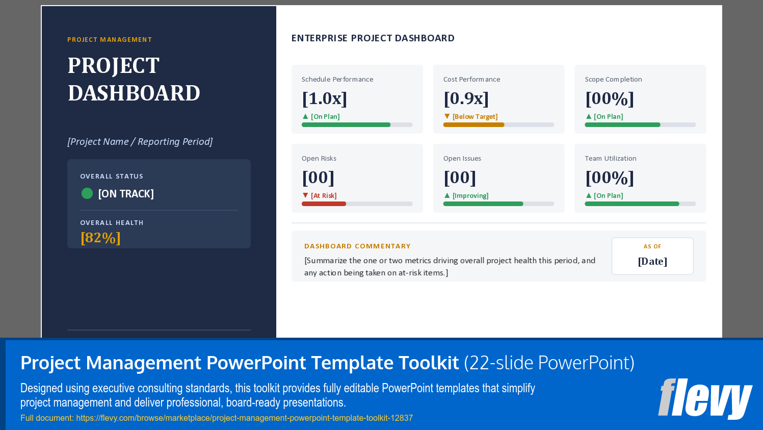 Project Management PowerPoint Template Toolkit (22-slide PPT PowerPoint presentation template (PPTX)) Preview Image