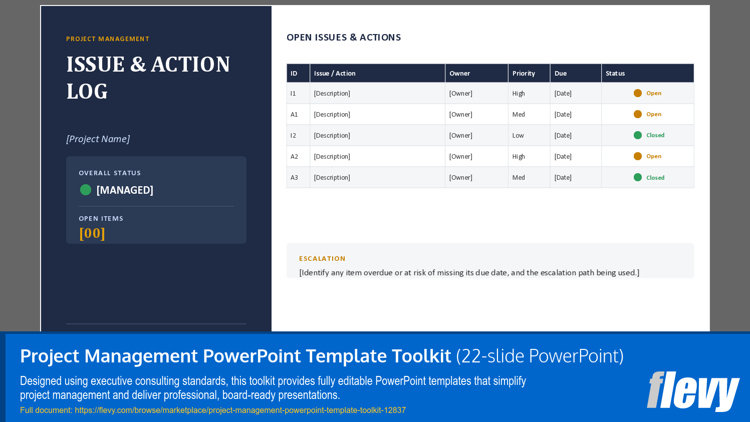 Project Management PowerPoint Template Toolkit (22-slide PPT PowerPoint presentation template (PPTX)) Preview Image