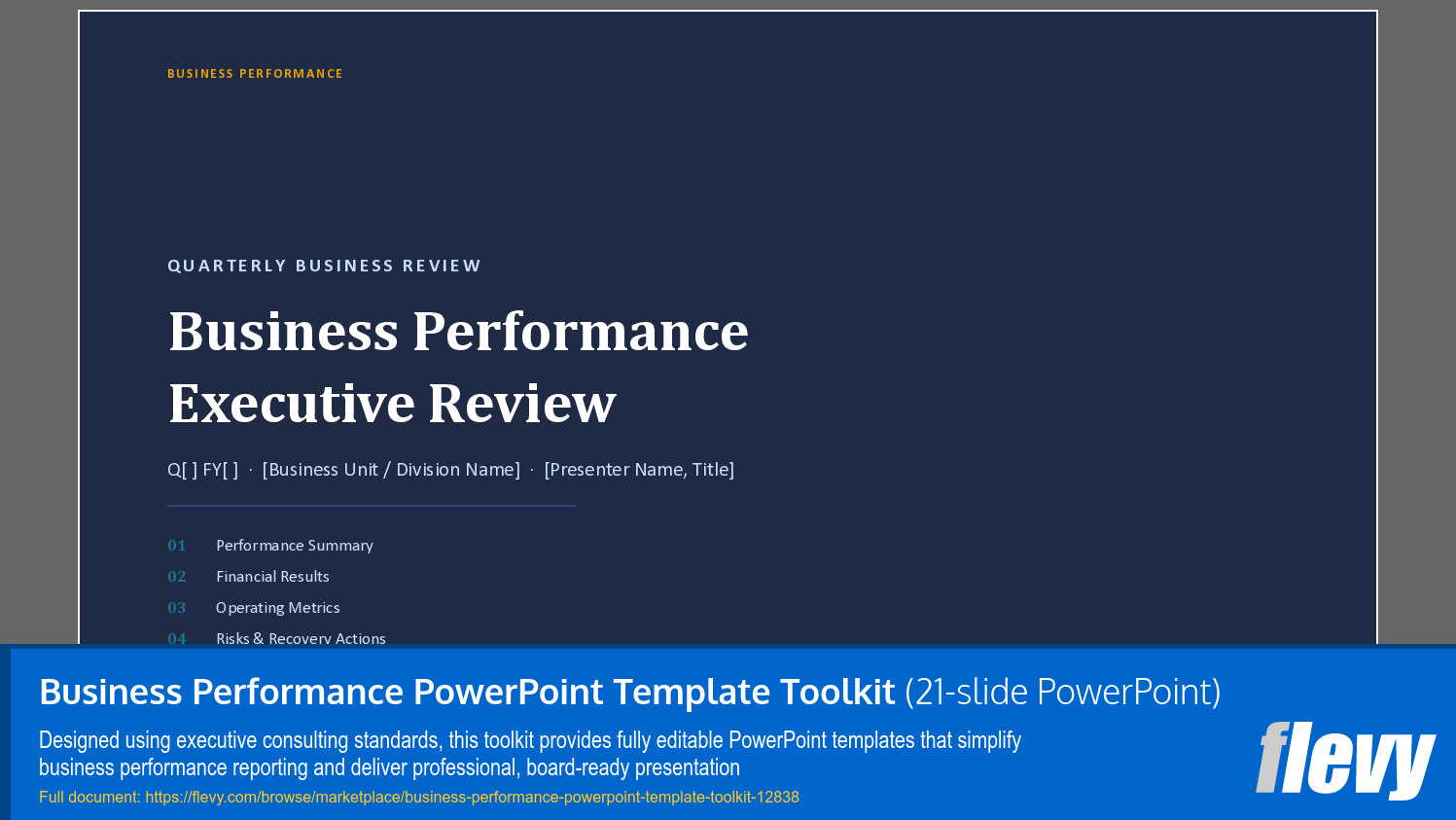 Business Performance PowerPoint Template Toolkit (21-slide PPT PowerPoint presentation template (PPTX)) Preview Image