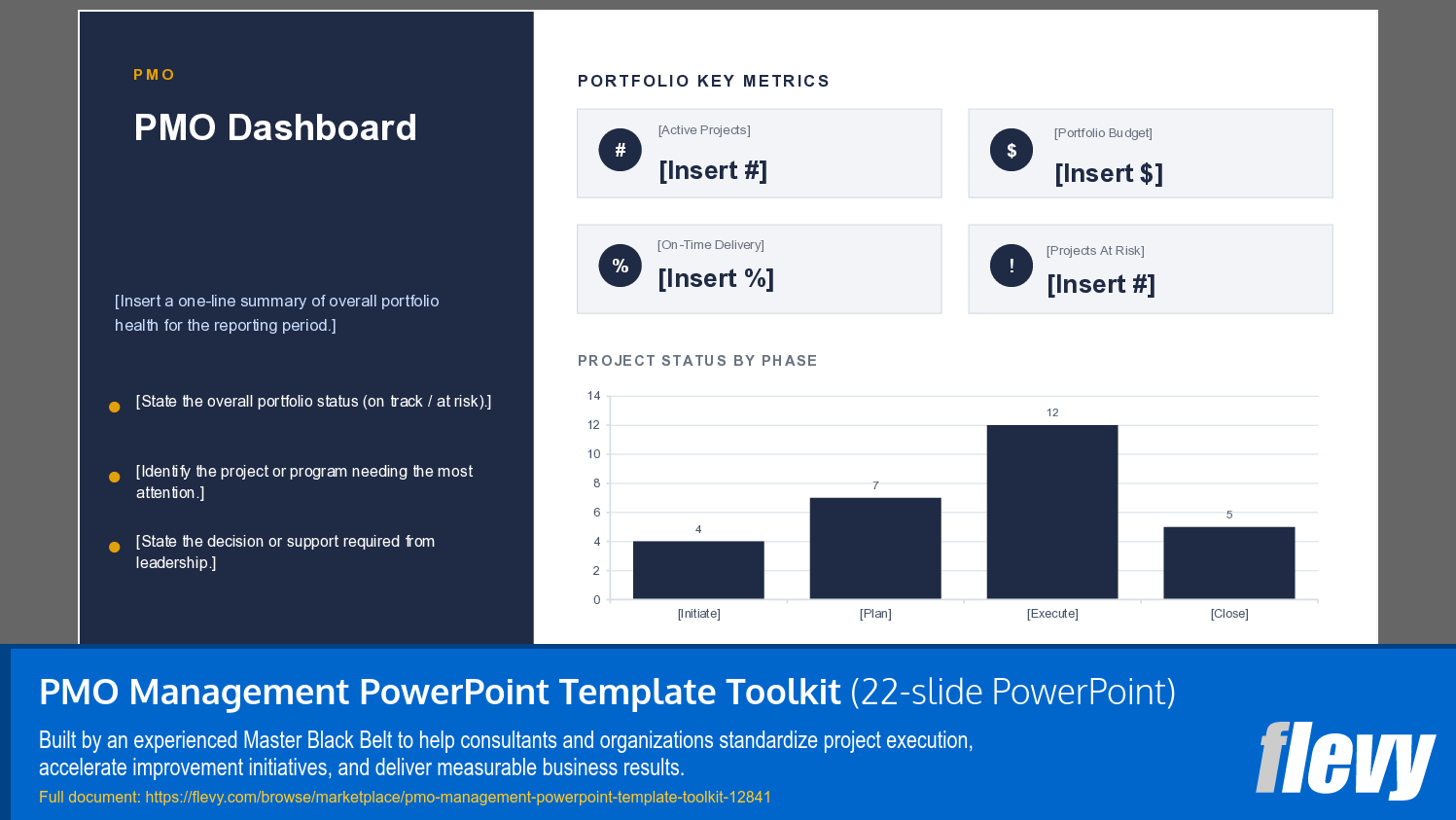 PMO Management PowerPoint Template Toolkit (22-slide PPT PowerPoint presentation template (PPTX)) Preview Image