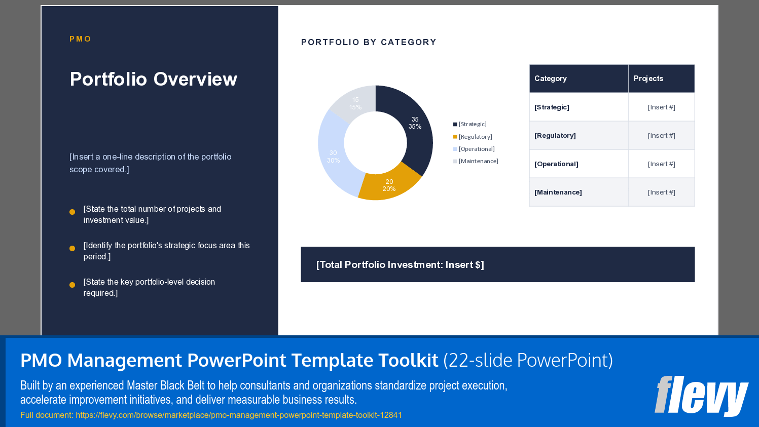 PMO Management PowerPoint Template Toolkit (22-slide PPT PowerPoint presentation template (PPTX)) Preview Image
