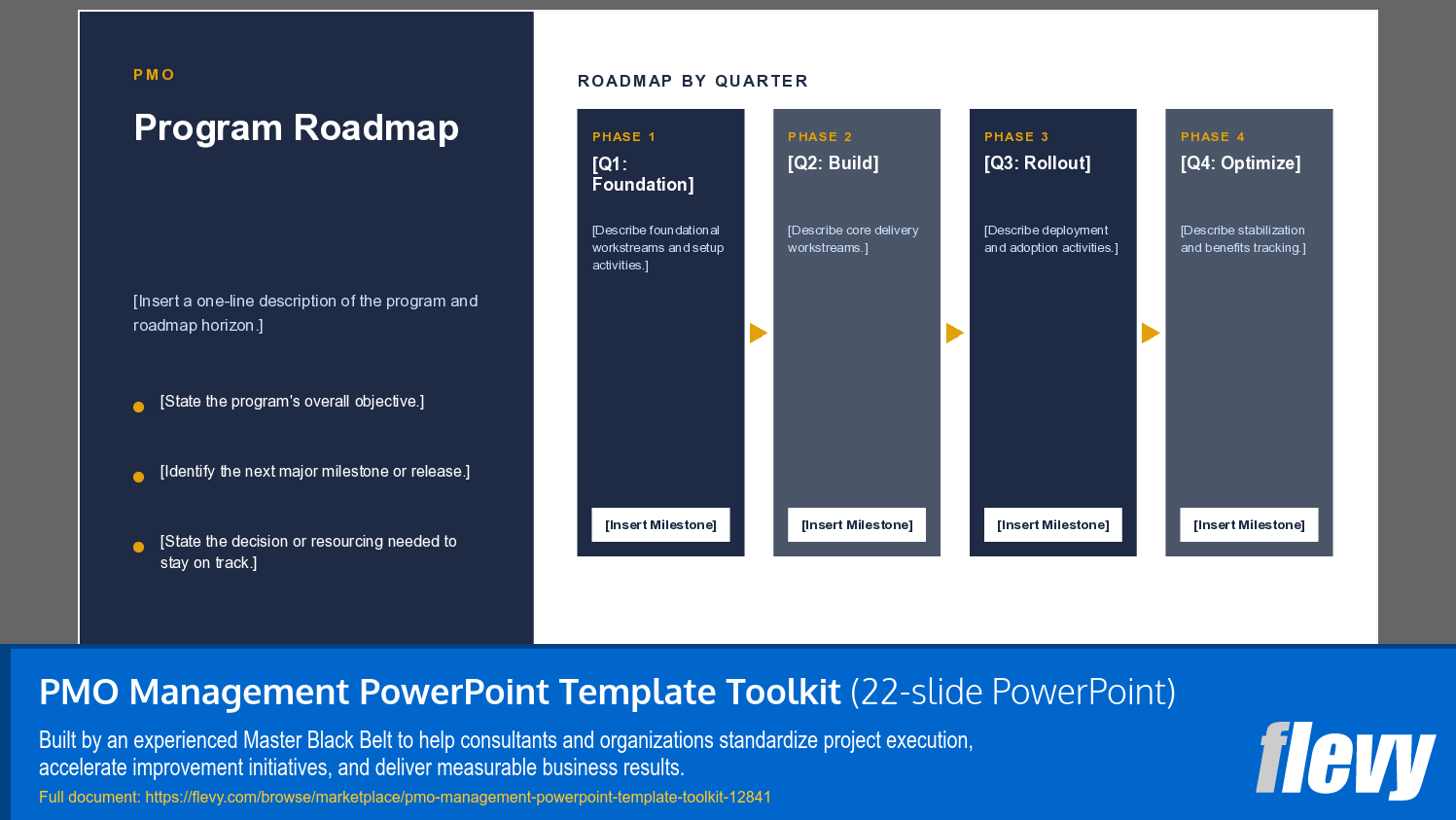 PMO Management PowerPoint Template Toolkit (22-slide PPT PowerPoint presentation template (PPTX)) Preview Image