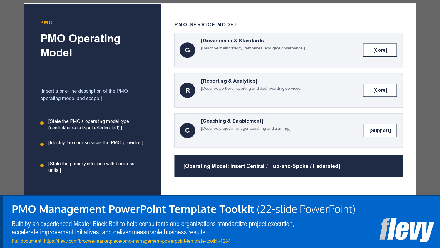 PMO Management PowerPoint Template Toolkit (22-slide PPT PowerPoint presentation template (PPTX)) Preview Image
