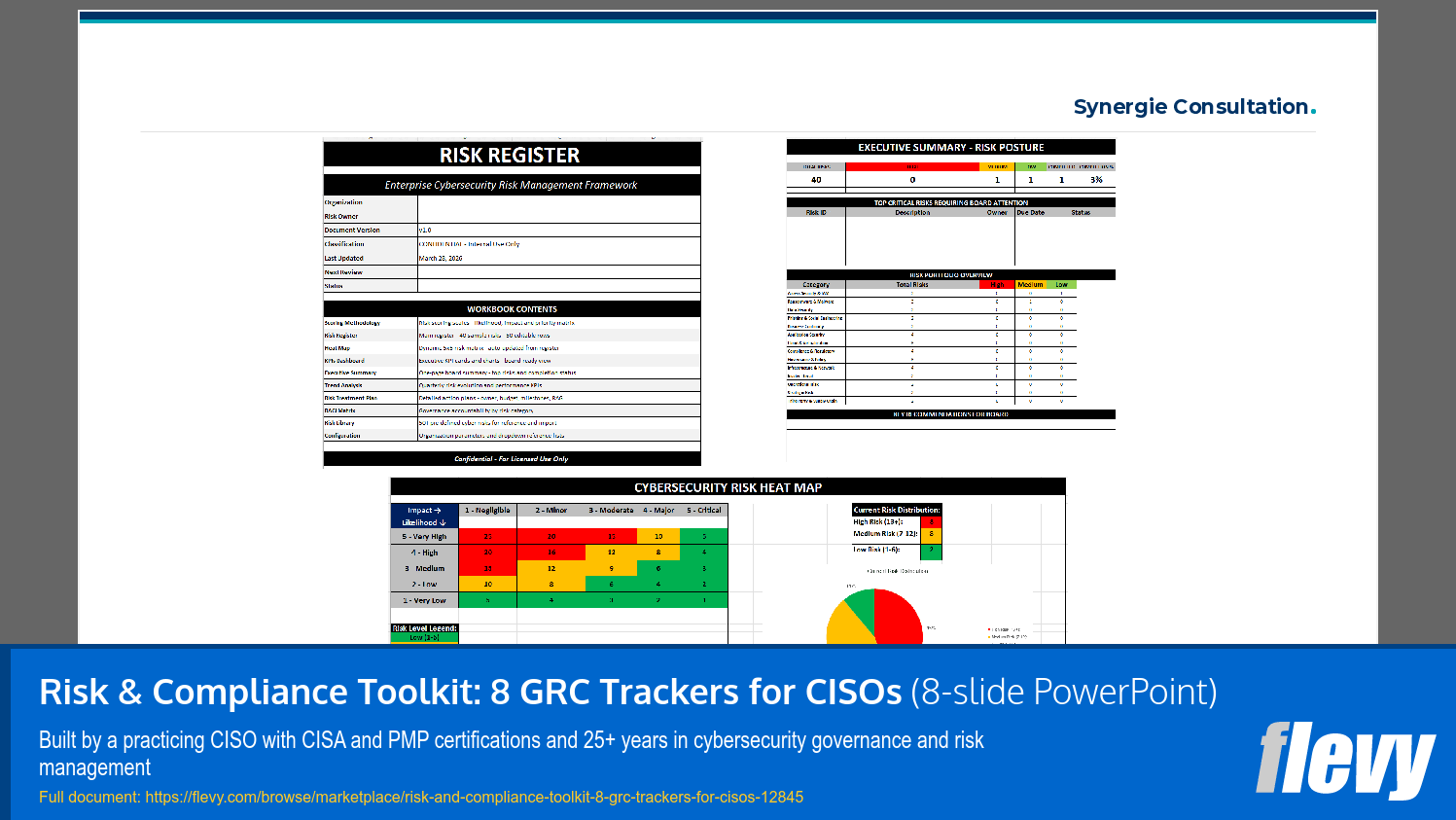 Risk & Compliance Toolkit: 8 GRC Trackers for CISOs (8-slide PPT PowerPoint presentation template (PPTX)) Preview Image