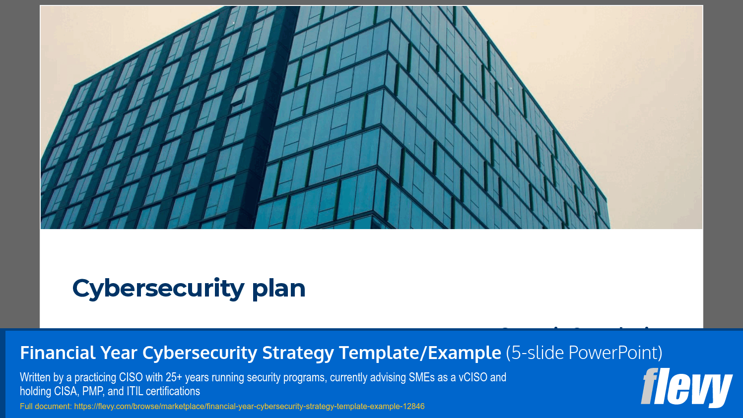 Financial Year Cybersecurity Strategy Template/Example (5-slide PPT PowerPoint presentation template (PPTX)) Preview Image