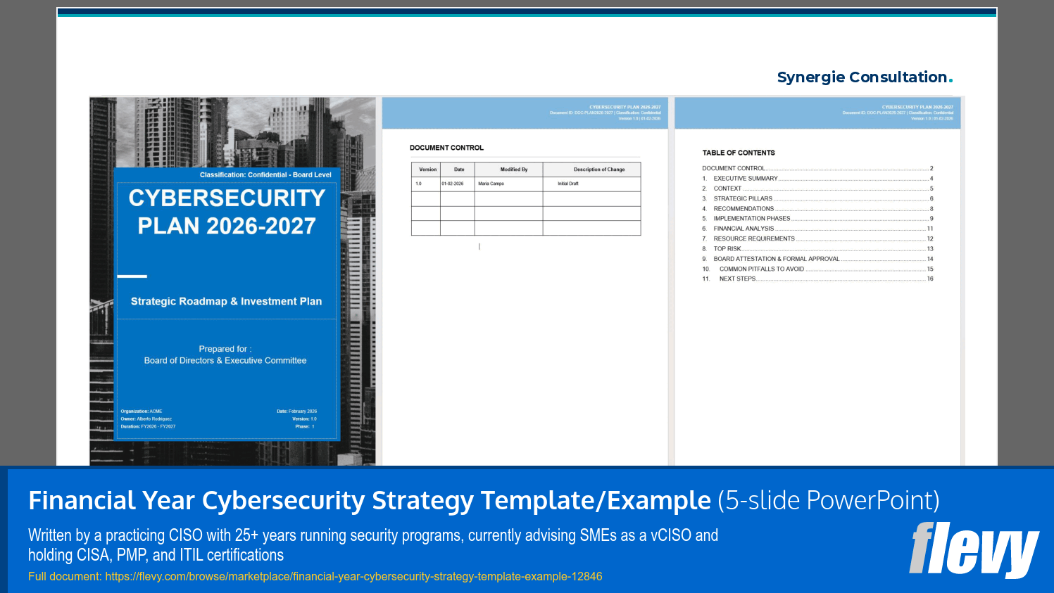 Financial Year Cybersecurity Strategy Template/Example (5-slide PPT PowerPoint presentation template (PPTX)) Preview Image