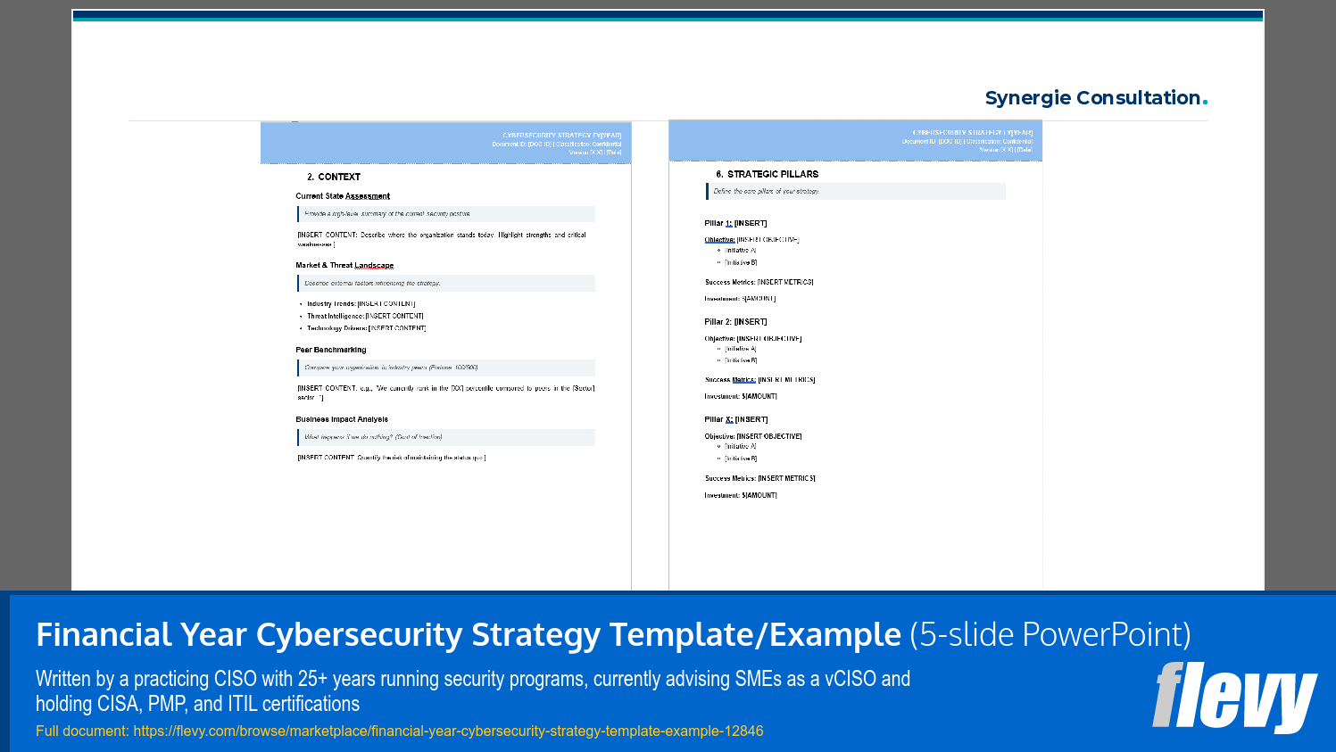 Financial Year Cybersecurity Strategy Template/Example (5-slide PPT PowerPoint presentation template (PPTX)) Preview Image