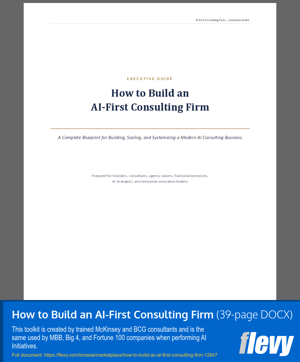 How to Build an AI-First Consulting Firm (39-page Word document) Preview Image