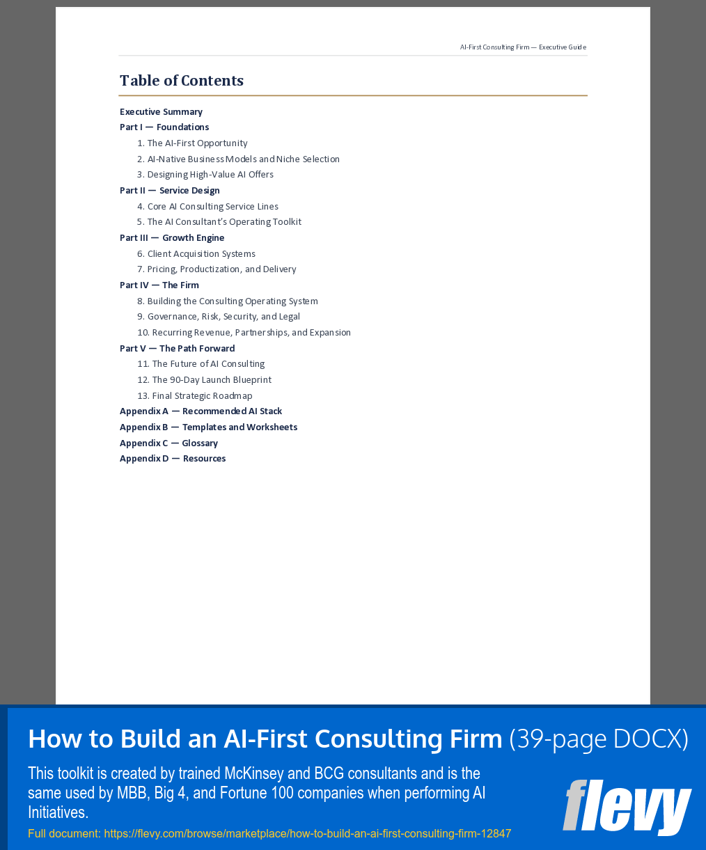 How to Build an AI-First Consulting Firm (39-page Word document) Preview Image