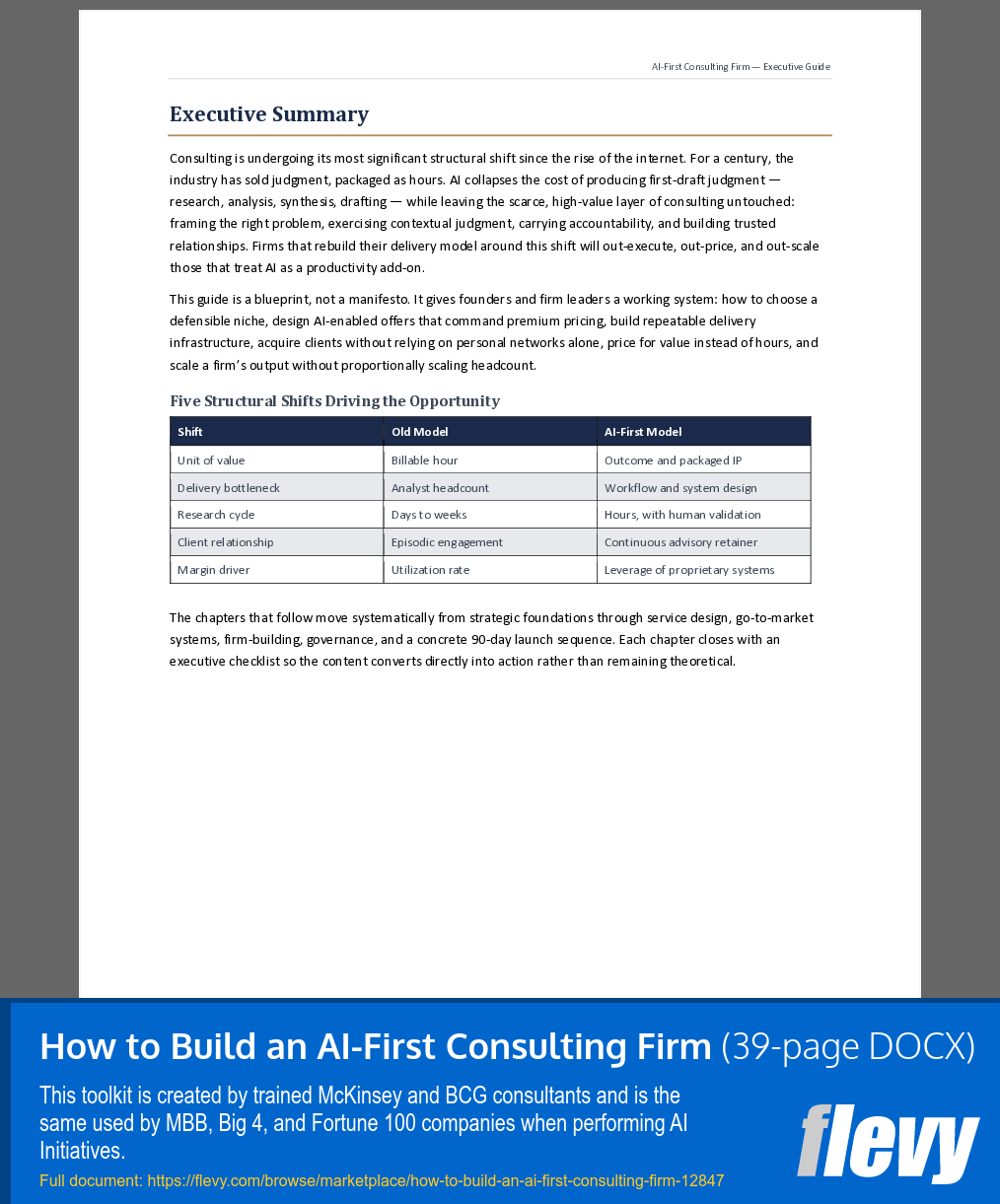 How to Build an AI-First Consulting Firm (39-page Word document) Preview Image