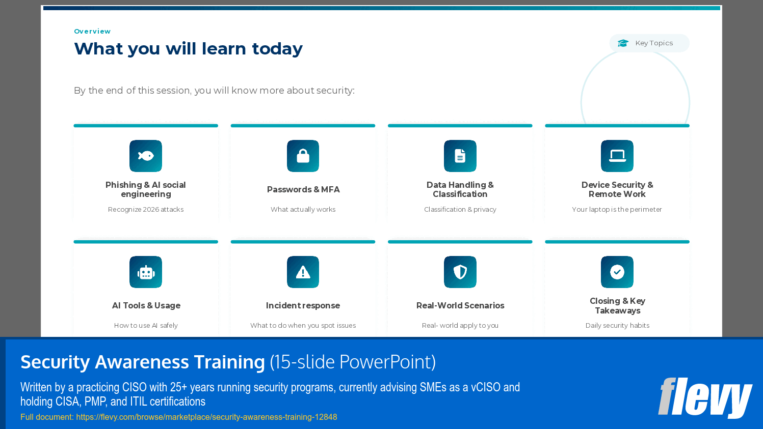 Security Awareness Training (15-slide PPT PowerPoint presentation template (PPTX)) Preview Image