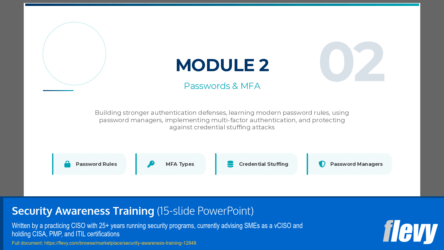 Security Awareness Training (15-slide PPT PowerPoint presentation template (PPTX)) Preview Image