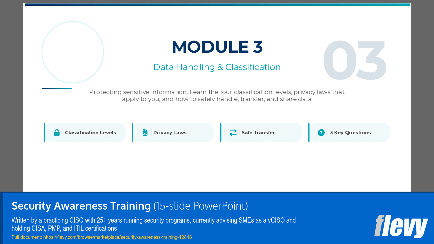 Security Awareness Training (15-slide PPT PowerPoint presentation template (PPTX)) Preview Image