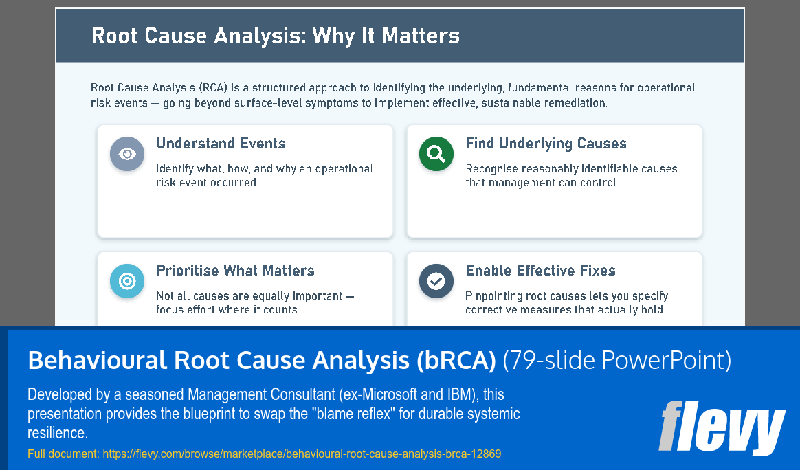 Behavioural Root Cause Analysis (bRCA) (79-slide PPT PowerPoint presentation template (PPTX)) Preview Image