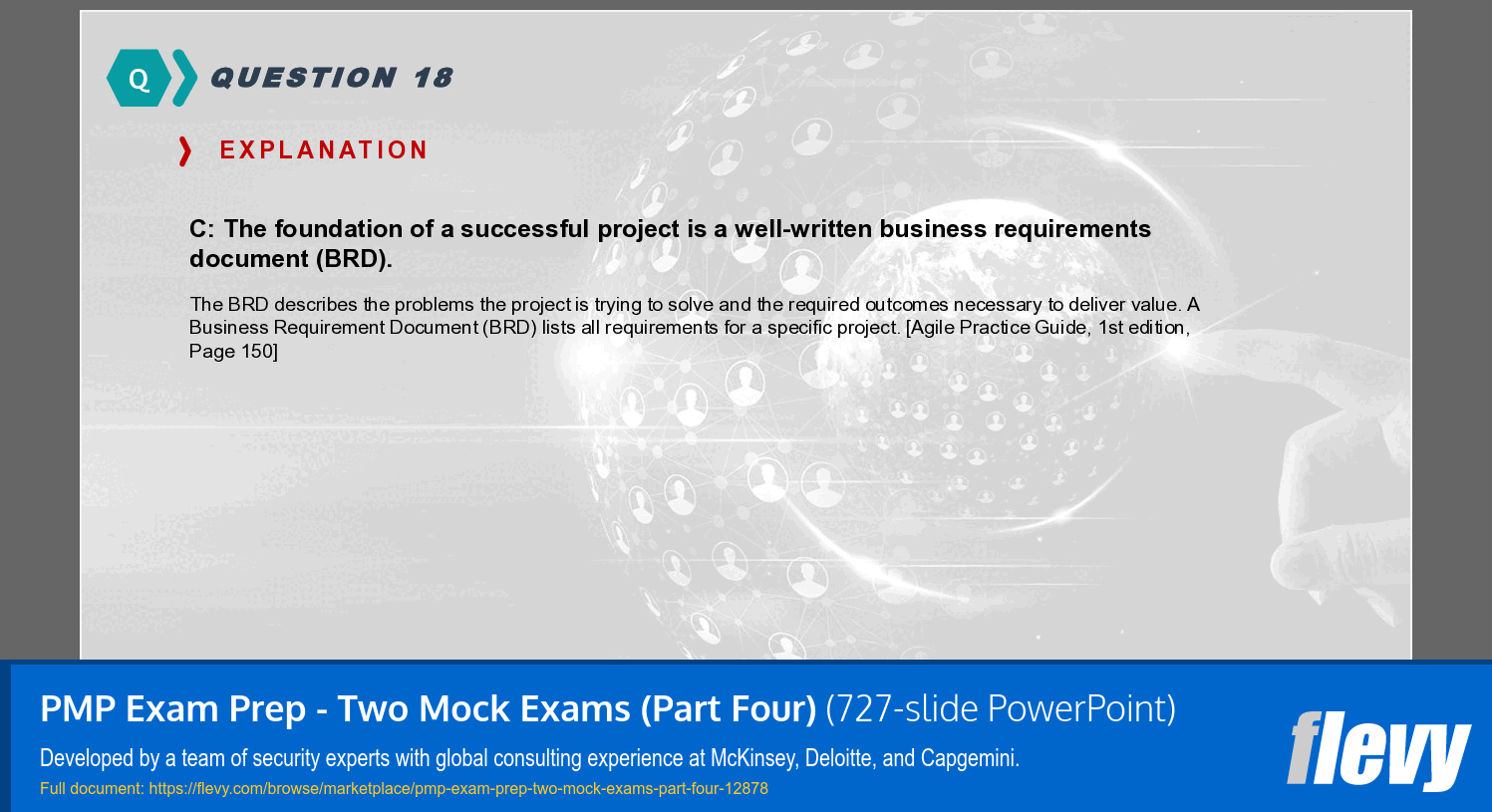 PMP Exam Prep - Two Mock Exams (Part Four) (727-slide PPT PowerPoint presentation template (PPTX)) Preview Image