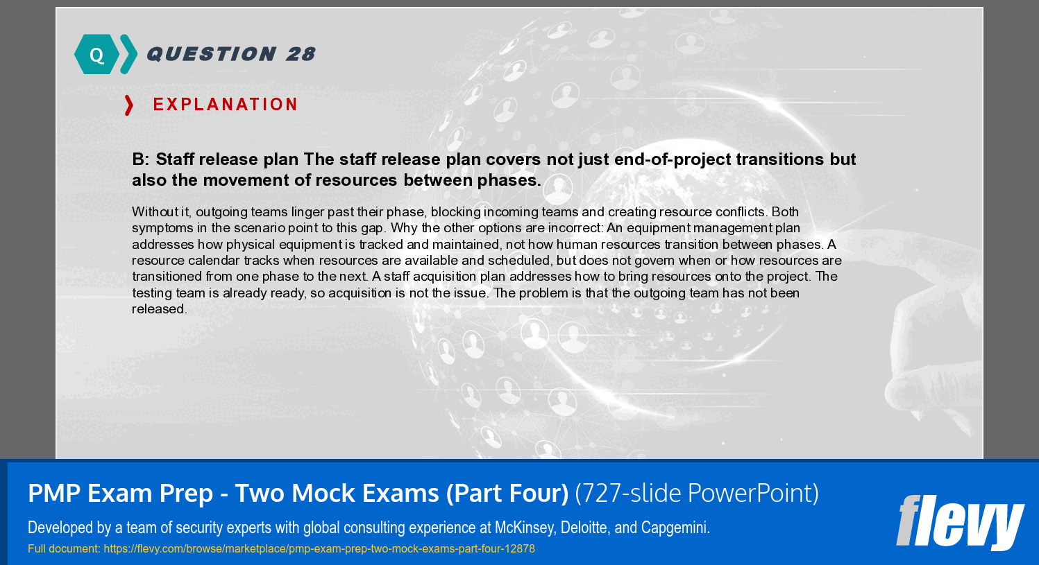 PMP Exam Prep - Two Mock Exams (Part Four) (727-slide PPT PowerPoint presentation template (PPTX)) Preview Image