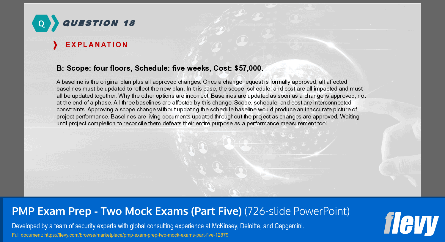 PMP Exam Prep - Two Mock Exams (Part Five) (726-slide PPT PowerPoint presentation template (PPTX)) Preview Image