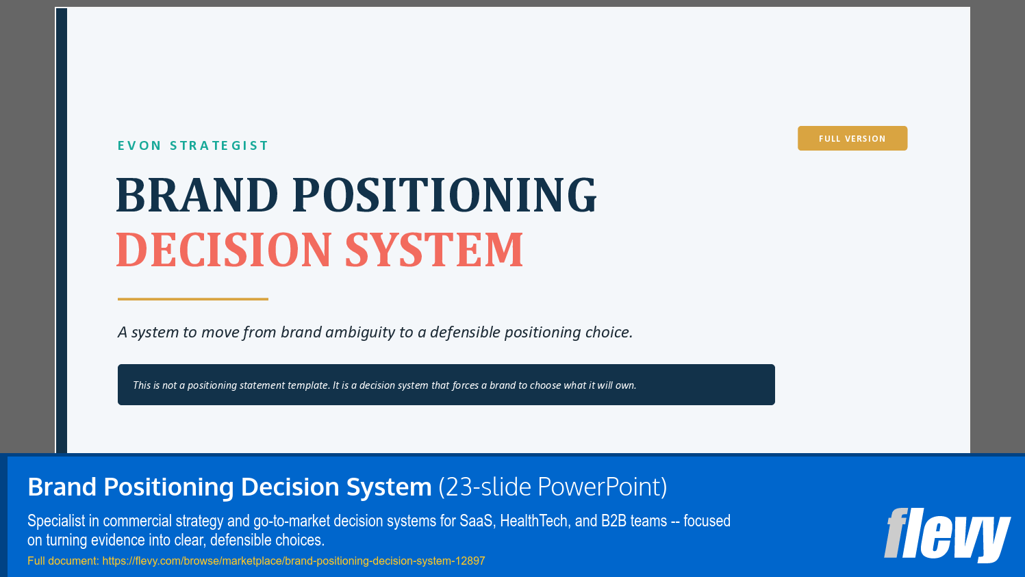 Brand Positioning Decision System (23-slide PPT PowerPoint presentation template (PPTX)) Preview Image