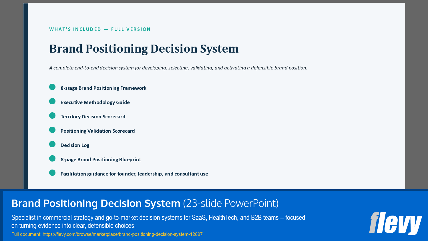 Brand Positioning Decision System (23-slide PPT PowerPoint presentation template (PPTX)) Preview Image