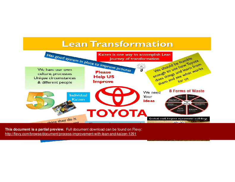 Process Improvement with Lean and Kaizen (149-slide PPT PowerPoint presentation (PPTX)) Preview Image