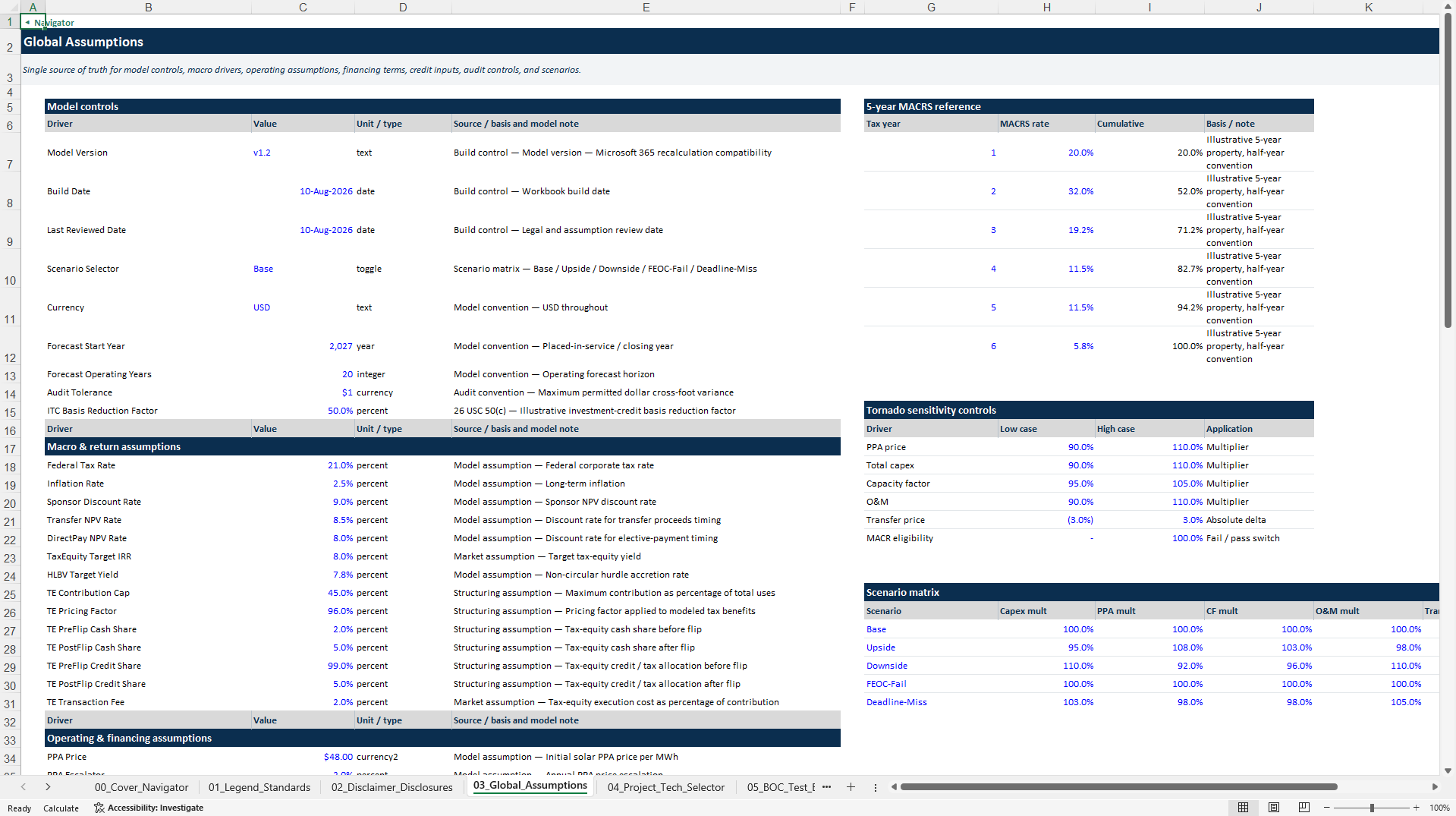 Post-OBBBA 48E and ITC Monetization Model (Excel template (XLSX)) Preview Image