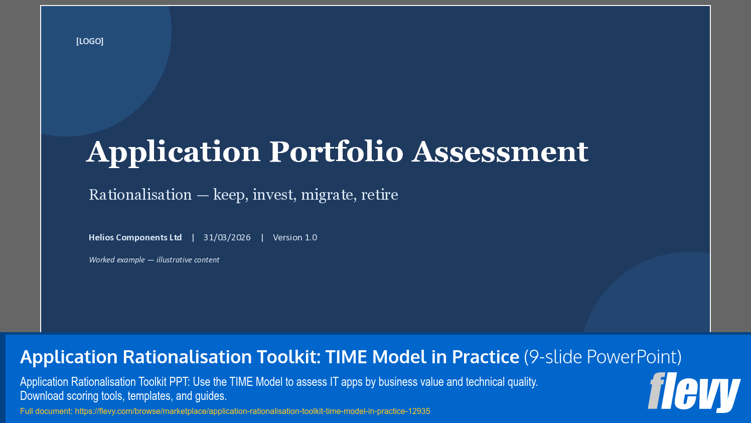 Application Rationalisation Toolkit: TIME Model in Practice (9-slide PPT PowerPoint presentation template (PPTX)) Preview Image